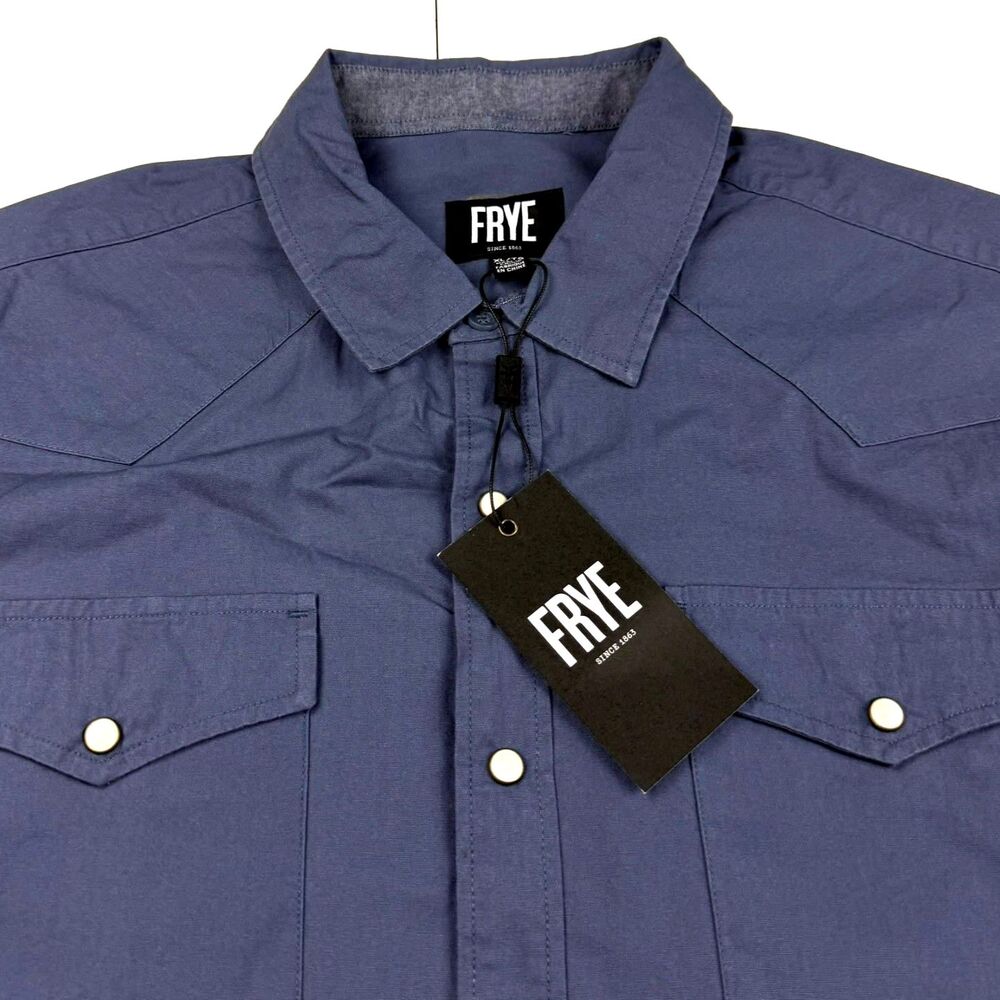 Frye Men's Western Shirt Vintage Indigo XL NWT